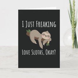 Funny Sloth Cards Humorous Animal Happy Humor Kaart