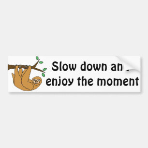 Funny Sloth Cartoon Bumpersticker