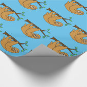 Funny Sloth Cartoon Cadeaupapier (Hoek)