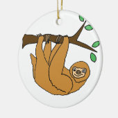 Funny Sloth Cartoon Keramisch Ornament (Links)