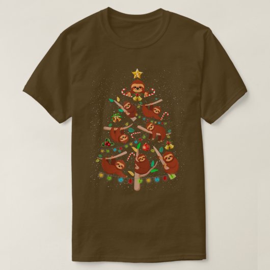 Funny Sloth Christmas Tree Pajama Merry Slothmas T-shirt (Design voorkant)