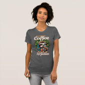Funny Sloth Coffee Drinker T-Shirt (Voorkant volledig)