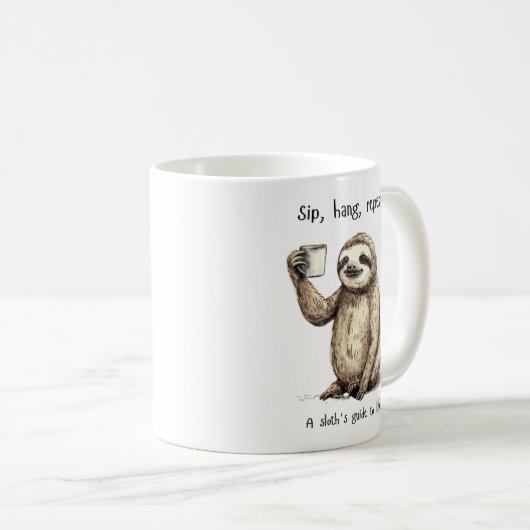 Funny Sloth Coffee Mok (Voorkant rechts)