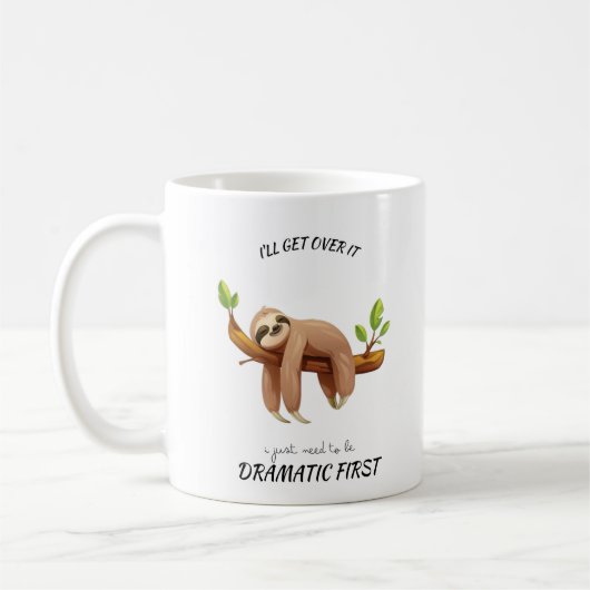 Funny Sloth Coffee Mug – "Slow Coffee, Happy Vibes Koffiemok (Links)