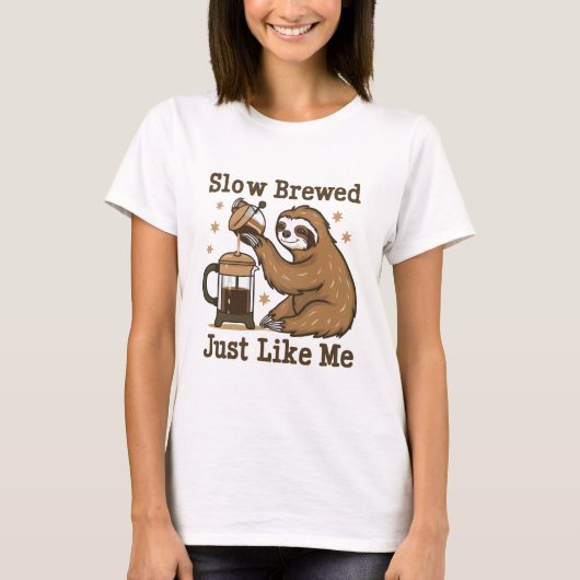 Funny Sloth Coffee T-shirt (Voorkant)