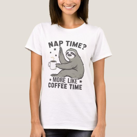 Funny Sloth Coffee T-shirt (Voorkant)