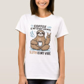 Funny Sloth Coffee T-shirt (Voorkant)