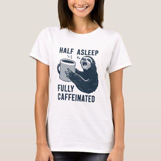 Funny Sloth Coffee T-shirt (Voorkant)