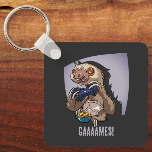 Funny Sloth Computer Gamer Gaaaames! Video Games Sleutelhanger (Voorkant)