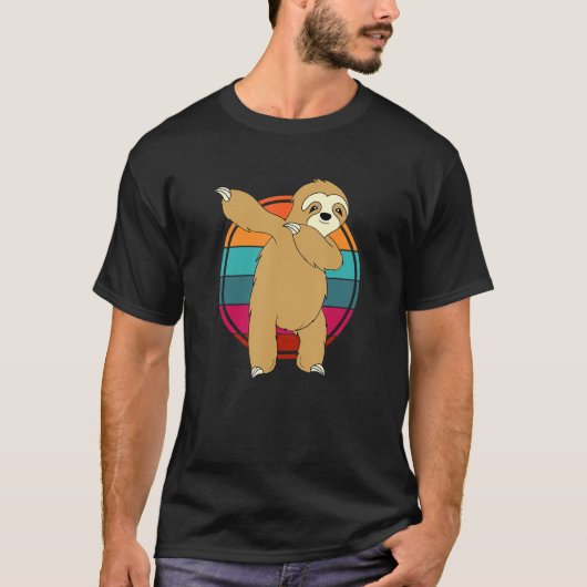 Funny Sloth Dabbing Retro Sloth Lover T-shirt (Voorkant)