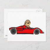 Funny Sloth Driving Race Cartoon Briefkaart (Voorkant / Achterkant)