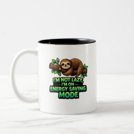 Funny Sloth Energy Saving Mode Coffee Mug Tweekleurige Koffiemok