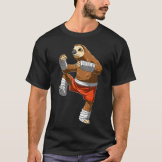 Funny Sloth Fighter Muay Thai Kickboxing Gift T-shirt