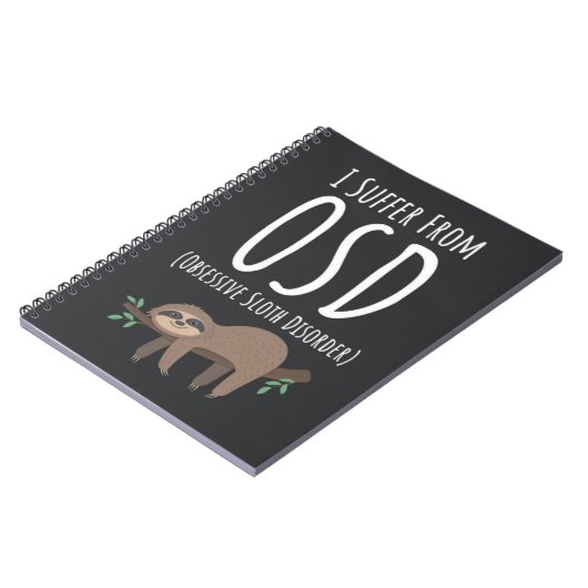 Funny Sloth Gifts Cute Animals Lazy Humor Humorous Notitieboek (Linkerzijde)