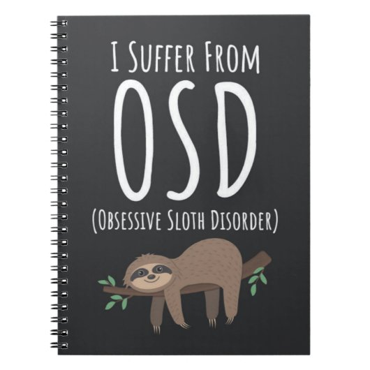 Funny Sloth Gifts Cute Animals Lazy Humor Humorous Notitieboek (Voorkant)