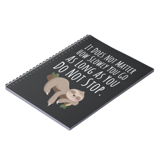 Funny Sloth Gifts Slow Down Relax Humor Humorous Notitieboek (Linkerzijde)