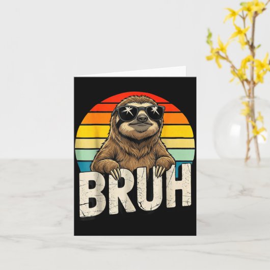 Funny Sloth Graphic Meme Lover Bruh Sloth Lovers  Kaart (Gele Bloem)
