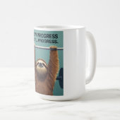 Funny Sloth Gym Motivation Poster - Slow Progress  Koffiemok (Voorkant rechts)