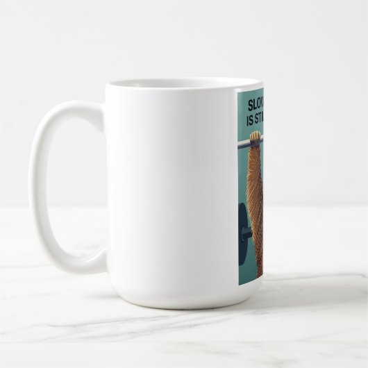 Funny Sloth Gym Motivation Poster - Slow Progress  Koffiemok (Links)