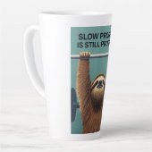 Funny Sloth Gym Motivation Poster - Slow Progress  Latte Mok (Linkerhoek)