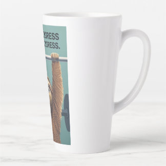 Funny Sloth Gym Motivation Poster - Slow Progress  Latte Mok