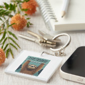 Funny Sloth Gym Motivation Poster - Slow Progress  Sleutelhanger (Voorkant Rechts)