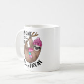 Funny Sloth Hangen met je Valentijnsdag Koffiemok (Voorkant links)