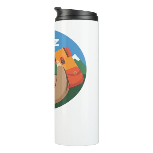 Funny Sloth Hiking Classic T-Shirt_2 Thermosbeker (Geroteerd rechts)