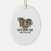 Funny Sloth Hiking Classic T-Shirt_5 Keramisch Ornament (Rechts)