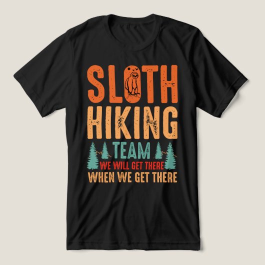 Funny Sloth Hiking Team Nature Outdoor Design Tri-Blend Shirt (Design voorkant)