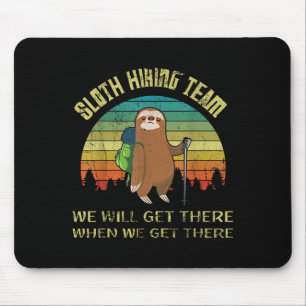 Funny Sloth Hiking Team Retro  Sloth 80s Muismat