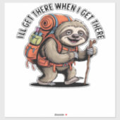 Funny Sloth Hiking Team - Slow and Steady Classic  Sticker (Vel)