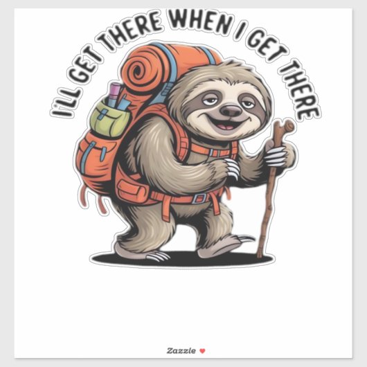 Funny Sloth Hiking Team - Slow and Steady Classic  Sticker (Vel)