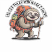 Funny Sloth Hiking Team - Slow and Steady Classic  Sticker (Voorkant)