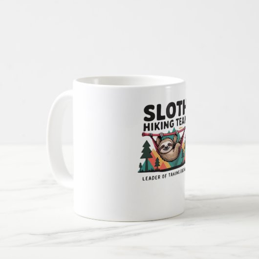 Funny Sloth Hiking - This funny sloth hiking gift  Koffiemok (Voorkant links)