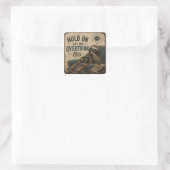 Funny Sloth Hold On Let Me Overthink This | Rustic Vierkante Sticker (Tas)