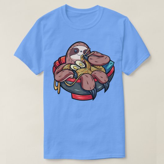 Funny Sloth In Ramen Soup Bowl Ramen Noodles Premi T-shirt (Design voorkant)