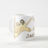 Funny Sloth in Tree Chill Animal Humor Name Jack Koffiemok (Voorkant links)