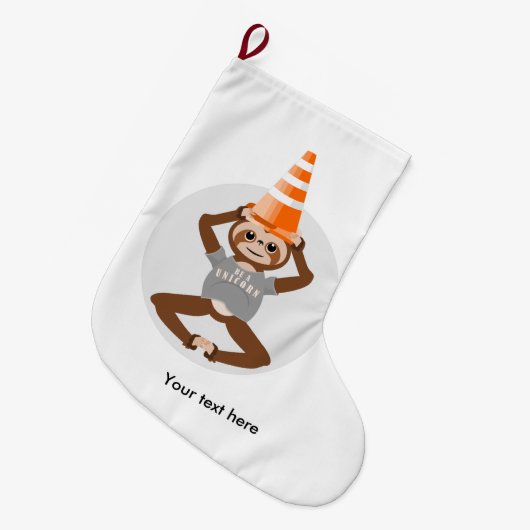 Funny Sloth is een unicorn Grote Kerstsok (Voorkant (Hangend))