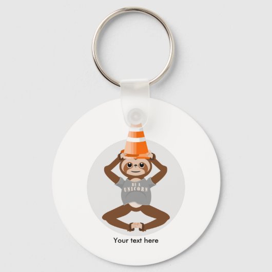 Funny Sloth is een unicorn Sleutelhanger (Voorkant)