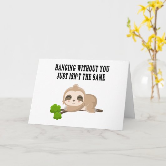 Funny Sloth Kaart (Gele Bloem)