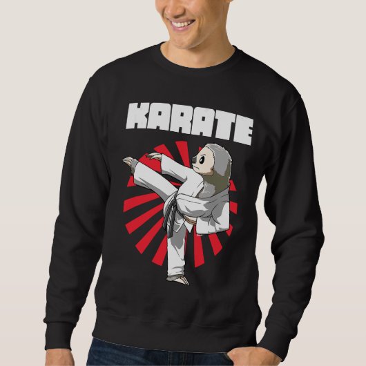 Funny Sloth Karate Nap Sloth Lazy Trui (Voorkant)