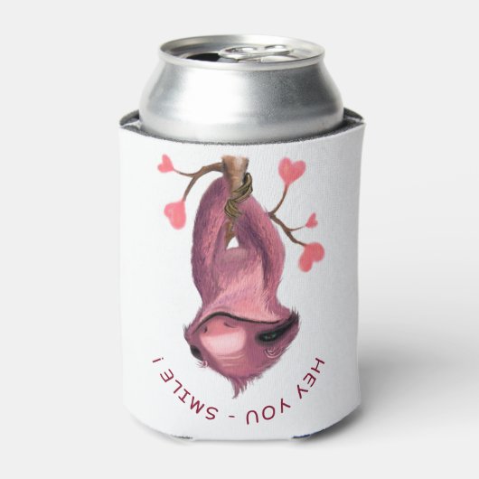 Funny Sloth Koelbox Smile - Aangepaste tekst Blikjeskoeler (Blikje Voorkant)