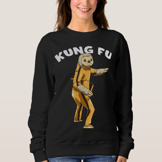 Funny Sloth Kung Fu Nap Sloth Lazy Trui (Voorkant)