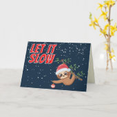 Funny Sloth laat kerstkaart traag zijn Kaart (Gele Bloem)