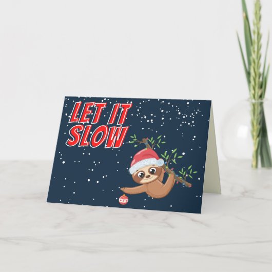 Funny Sloth laat kerstkaart traag zijn Kaart (Voorkant)