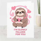 Funny Sloth Love Valentine Greeting Card Kaart (Voorkant)