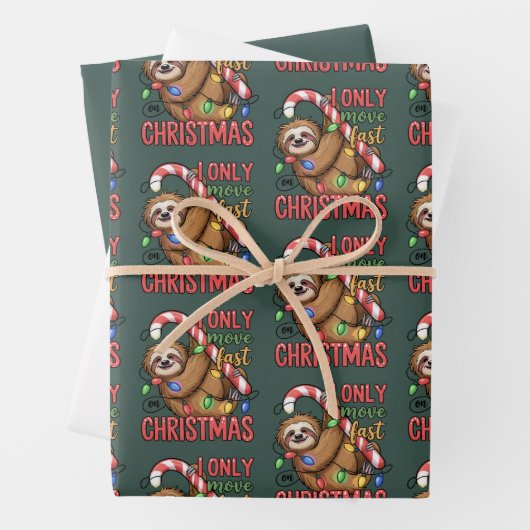 Funny Sloth Lover Christmas Cute Animal Xmas  Inpakpapier Vel (In situ)