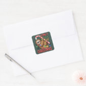 Funny Sloth Lover Christmas Cute Animal Xmas Vierkante Sticker (Envelop)