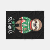 Funny Sloth Lover Christmas Merry Slothmas Ugly Ho Fleece Deken (Voorkant (Horizontaal))